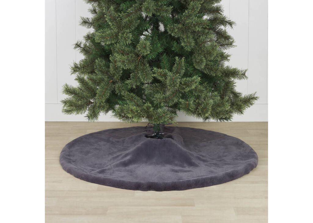 Flora Faux Fur Tree Skirt Grey