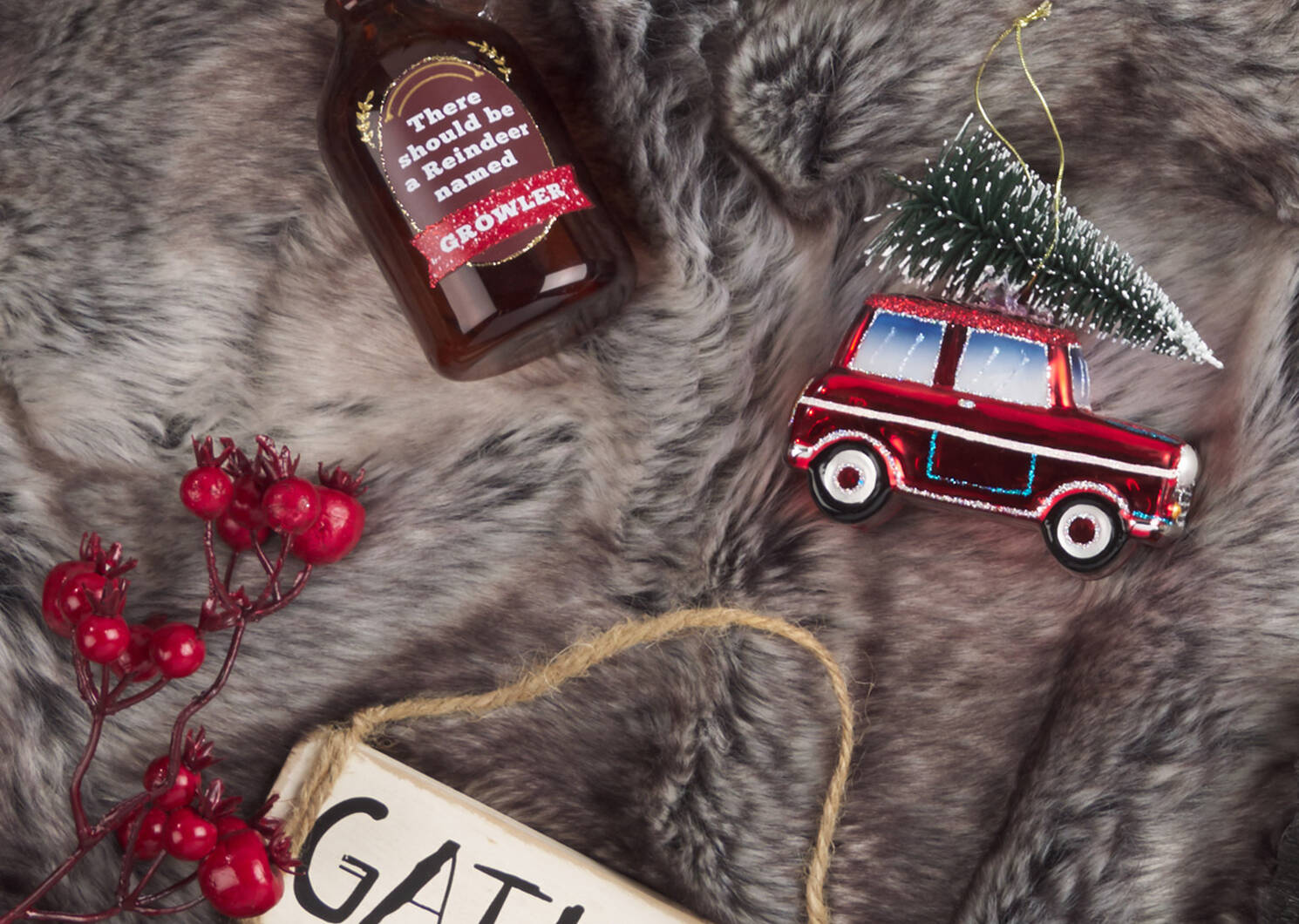 Holiday Racer Tree Orn Red