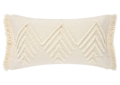Saratoga Fringe Toss 12x22 Ivory