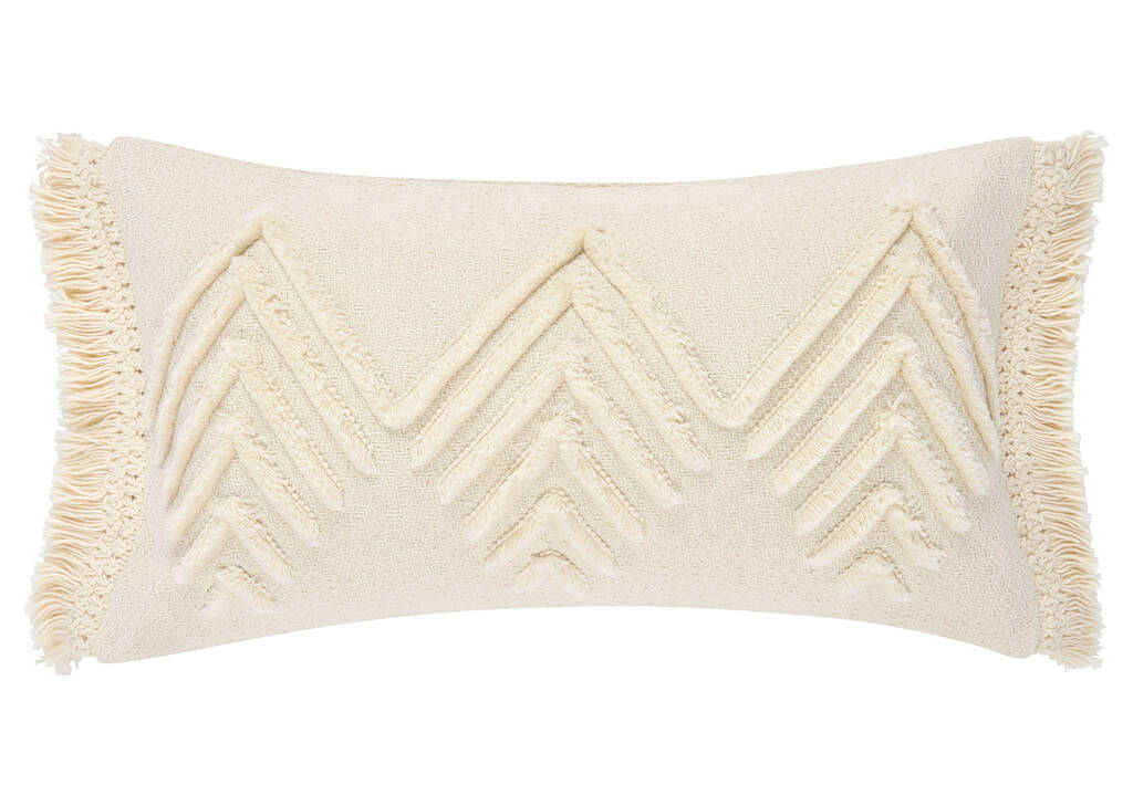 Saratoga Fringe Toss 12x22 Ivory