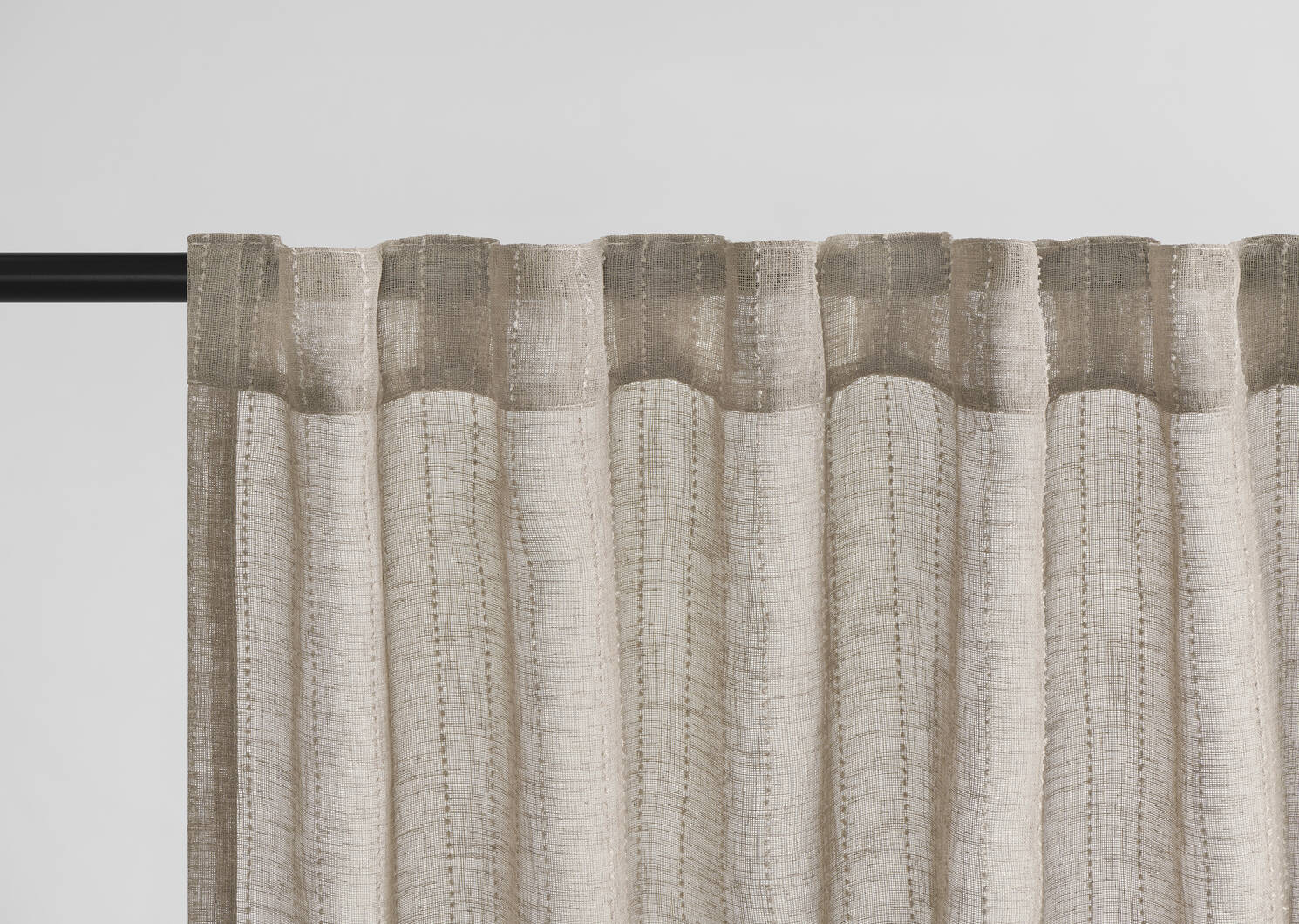 Ivan Striped Sheer 96 Mushroom