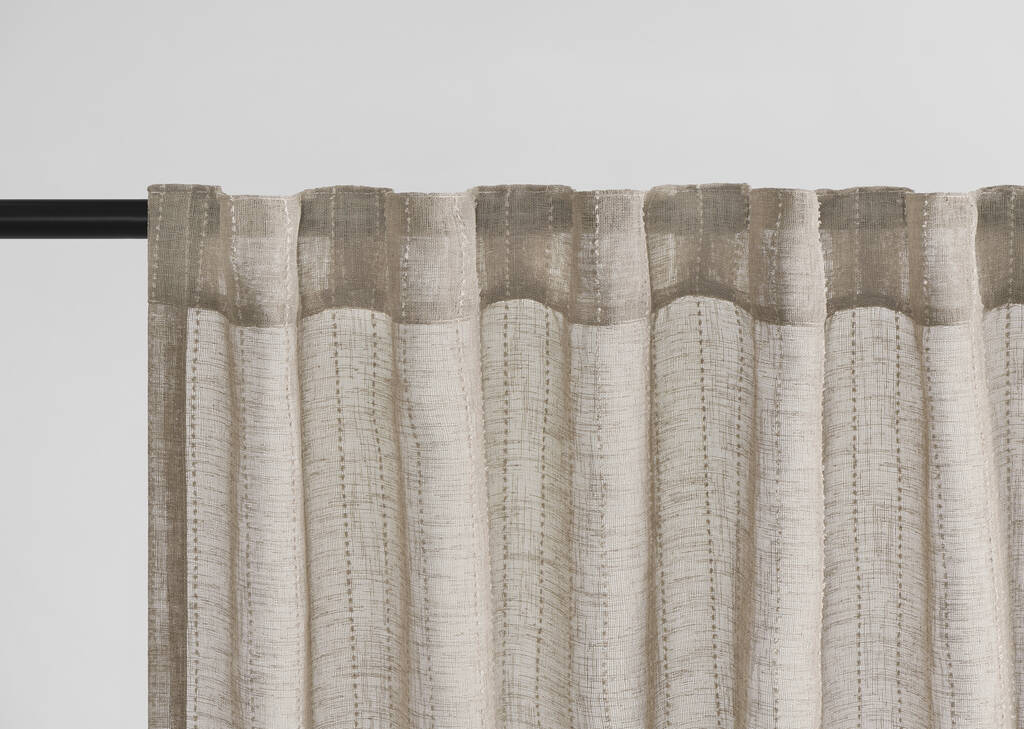 Ivan Striped Sheer 96 Mushroom