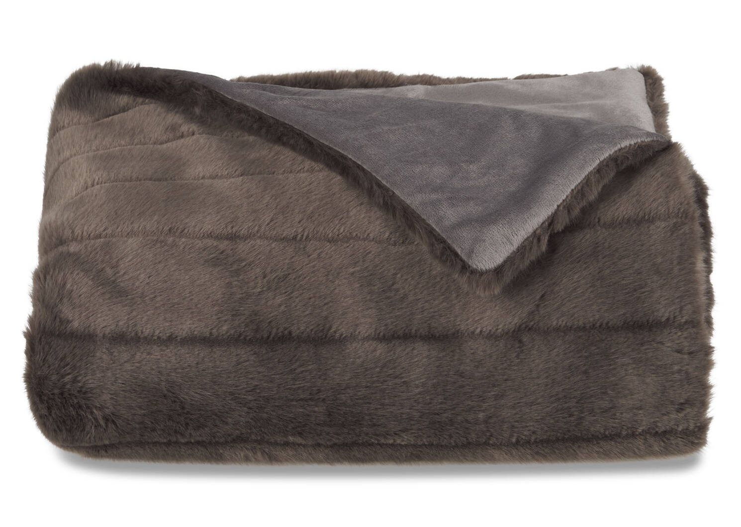 Starlet Faux Fur Throw Dark Grey