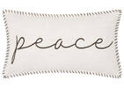 Peace Pillow 12x22 Ivory/Brown