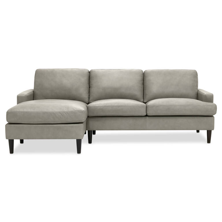 Savoy Custom Leather Sofa Chaise