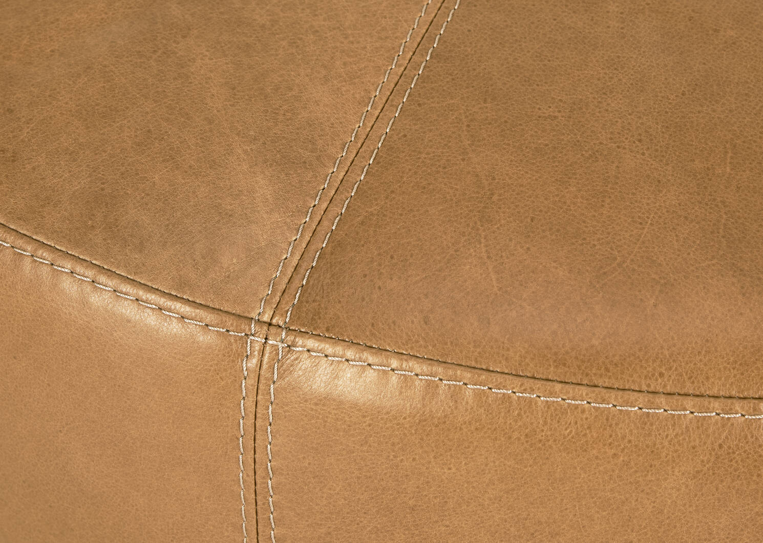 Archibald Leather Ottoman 36" -Adler Tan