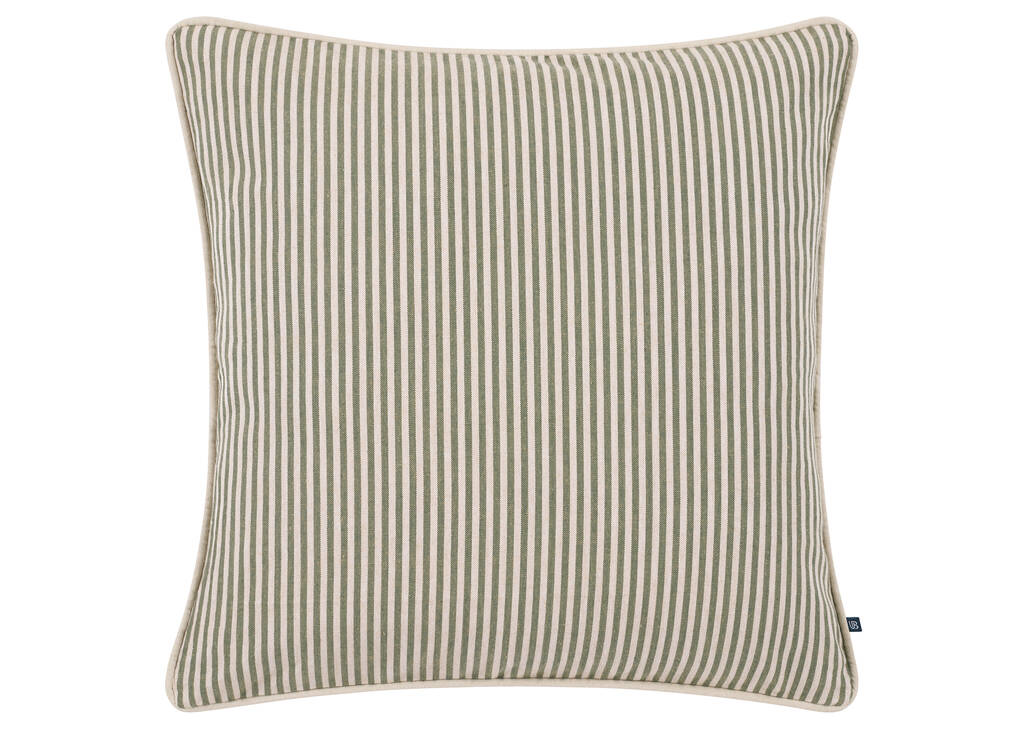 Coussin rayé Audley 20x20 vert/beige
