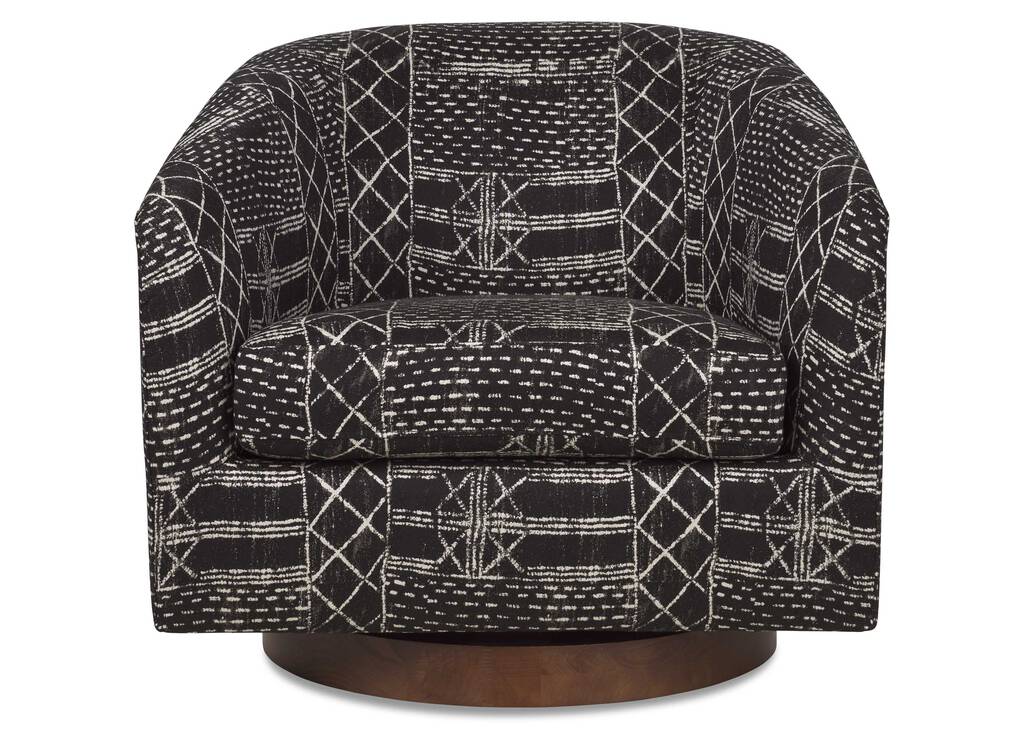 Caleb Swivel Armchair -Cavett Noir
