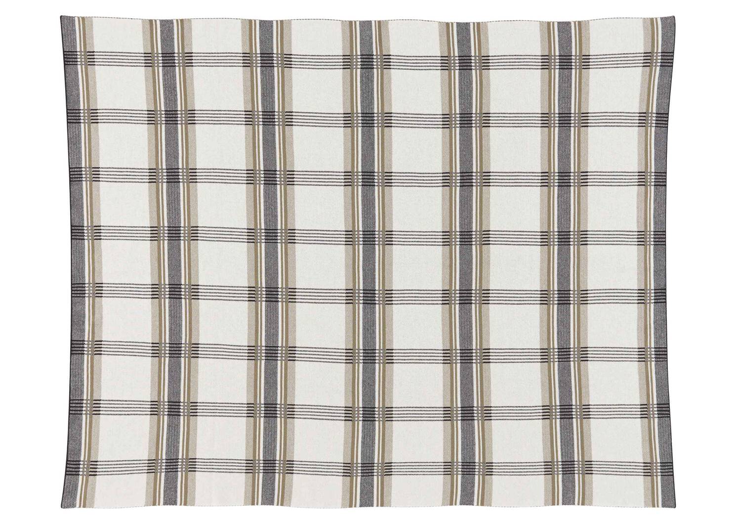 Whitford Plaid Throw Ivory/Black/Sava