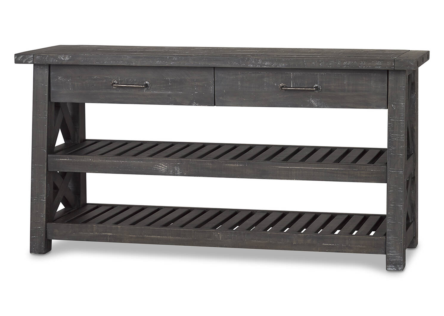 Ironside 2 Drawer Console Table -Smoke