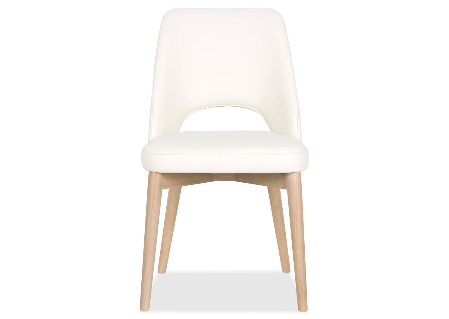 Avola Leather Dining Chair -Trina White