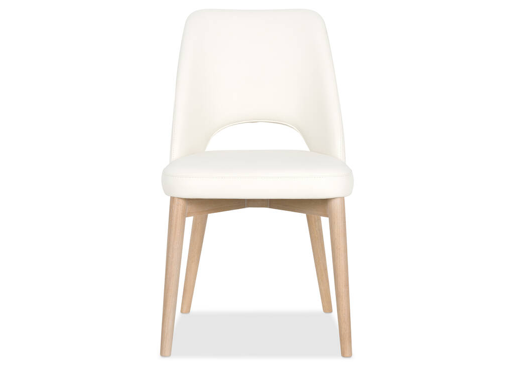 Avola Leather Dining Chair -Trina White
