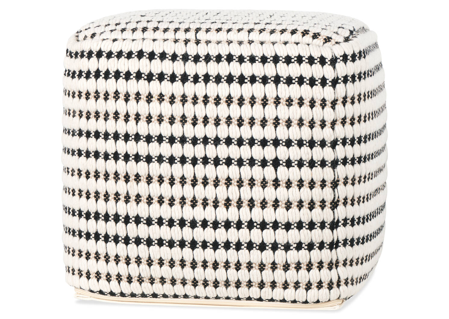 Colson Pouf Ivory/Black