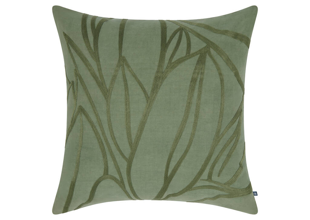 Meena Cotton Leaves Pillow 20x20 Green