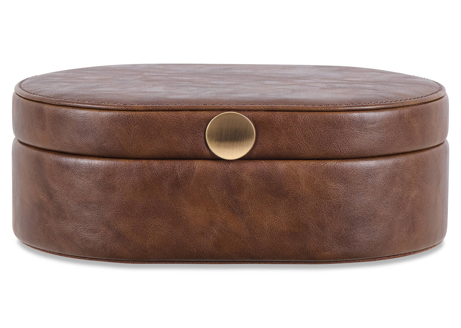 Tessa Storage Box Oval Large Cognac