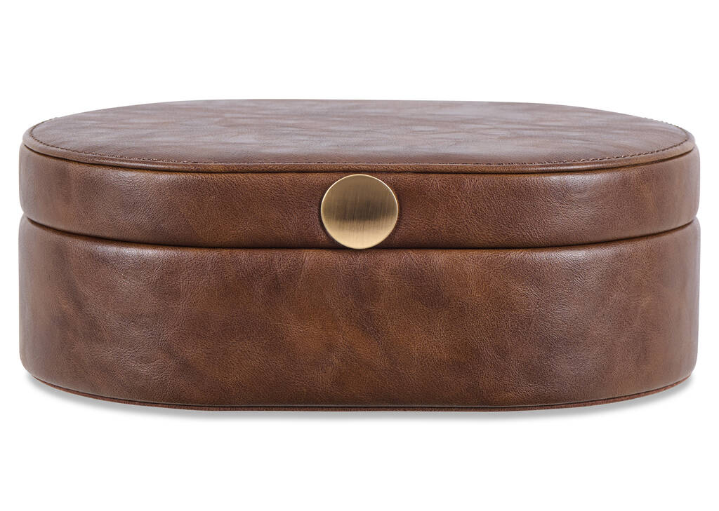 Tessa Storage Box Oval Large Cognac