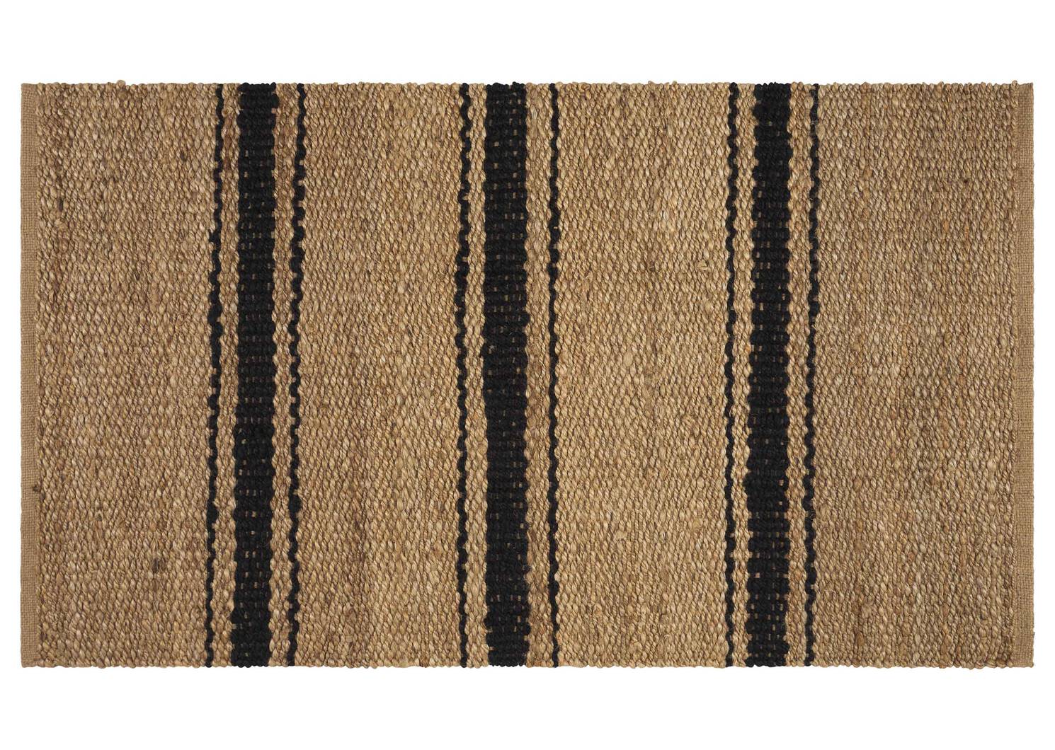 Tapis décoratifs Lazro -jute/noirs