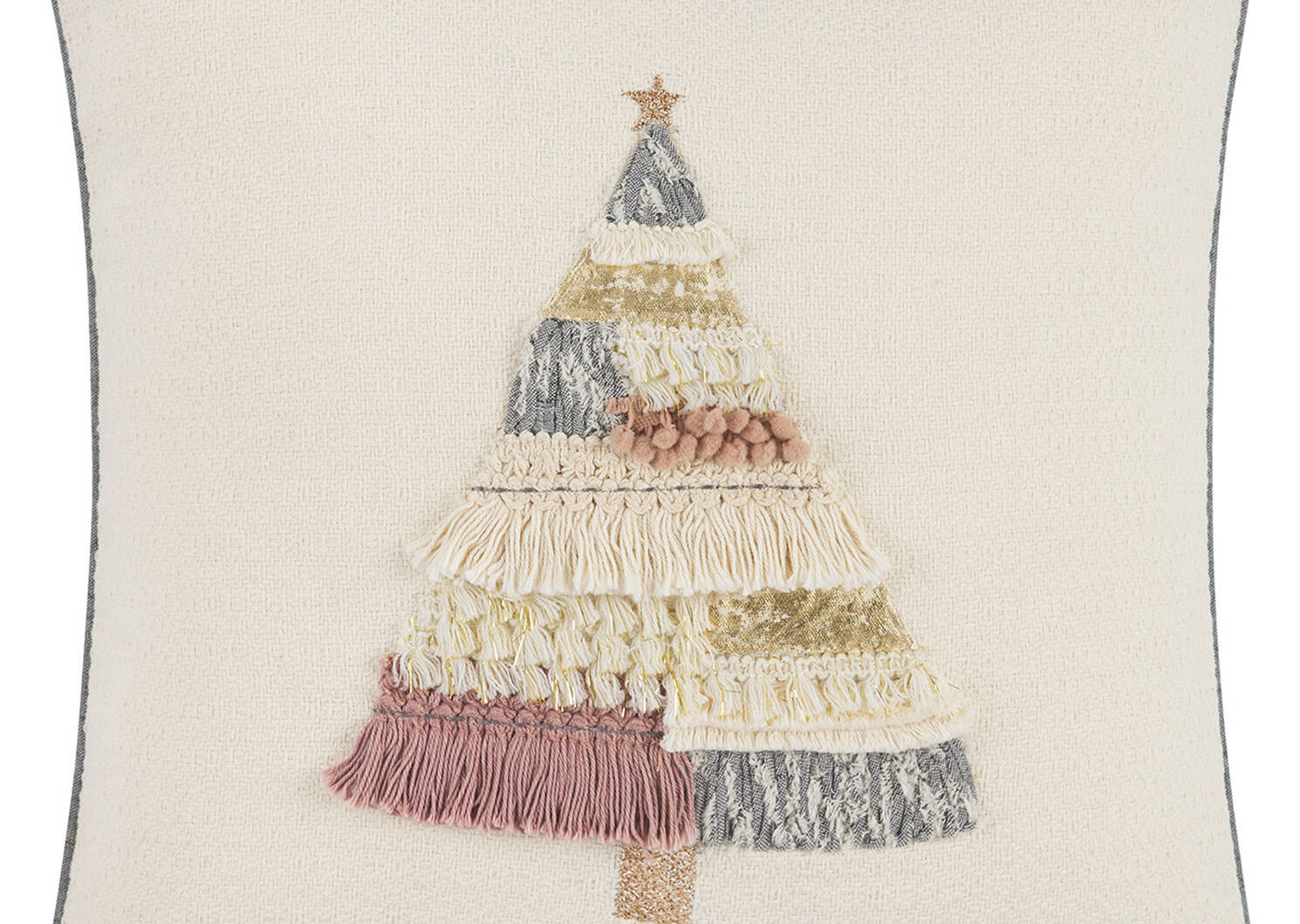 Tinsel Tree Toss 20x20 Pink/Grey
