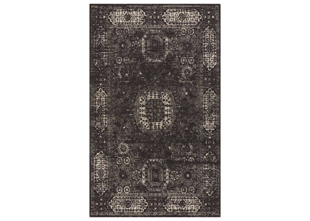 Azusa Rug 96x120 Black/Grey/Sand