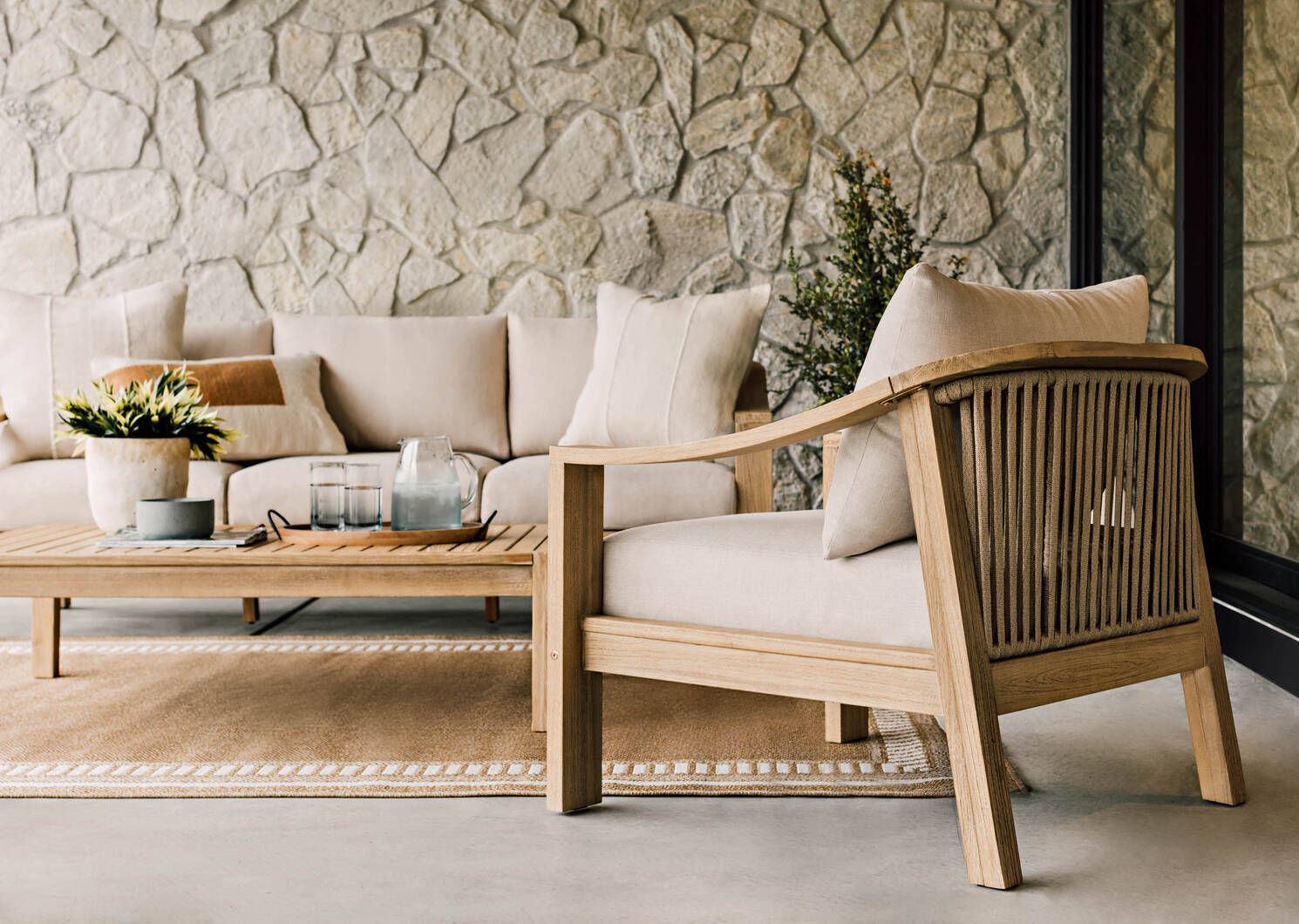 Fauteuil d'extérieur Tulum -naturel