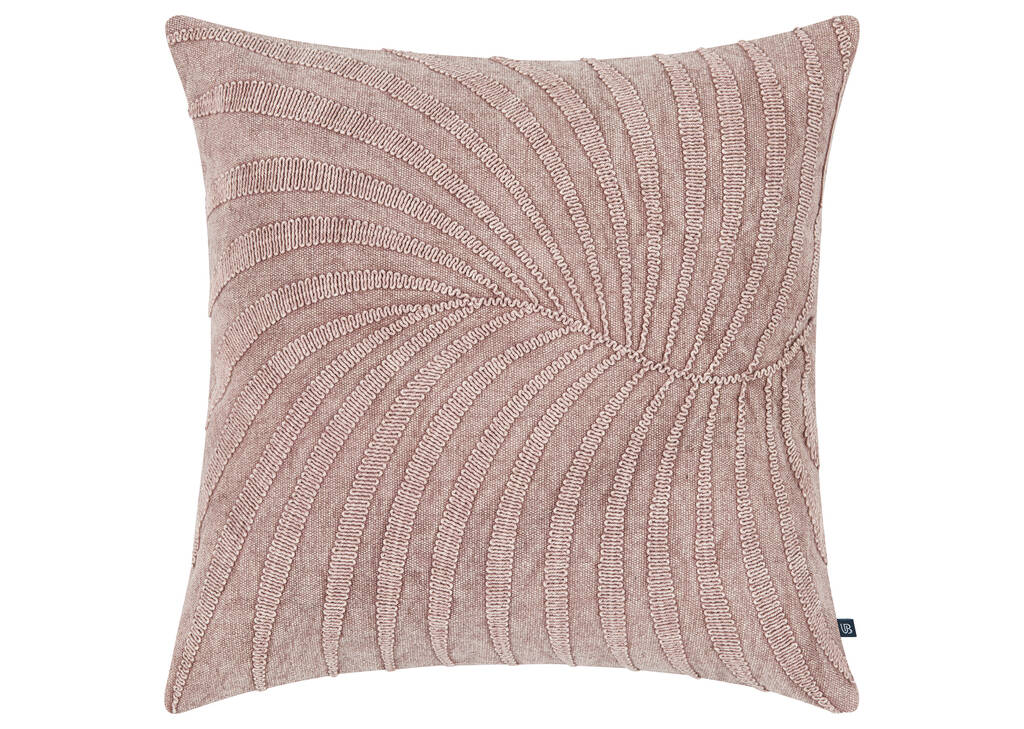 Coussin coton Bellamy 20x20 rose voilé