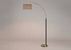 Lampe sur pied en arc Yonge noir/laiton