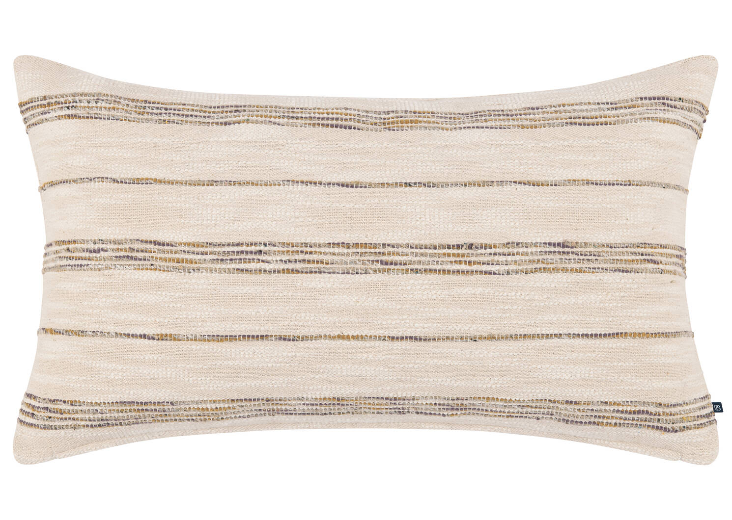 Coussin rayé en coton Zira 14x24 naturel