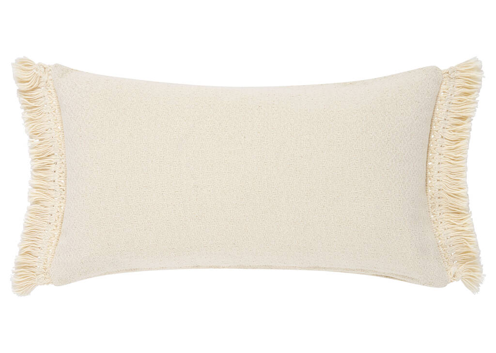 Saratoga Fringe Toss 12x22 Ivory