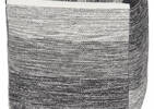 Nestor Striped Pouf Square White/Grey
