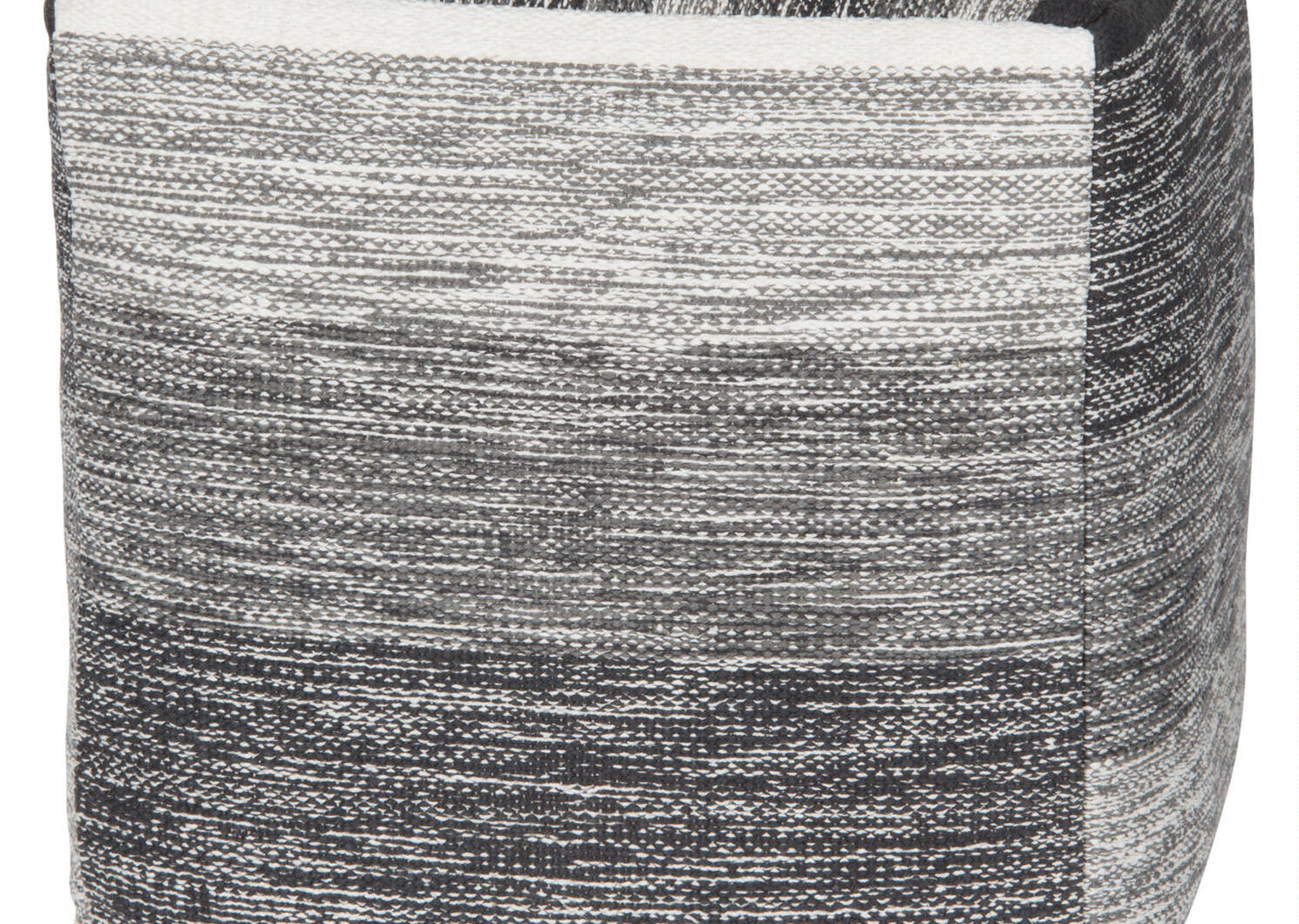 Nestor Striped Pouf Square White/Grey