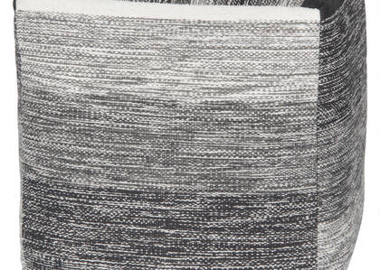 Nestor Striped Pouf Square White/Grey