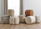 Pouf Colson ivoire/noir