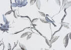 Voilage floral Maribel 96 ivoire/bleu/gr