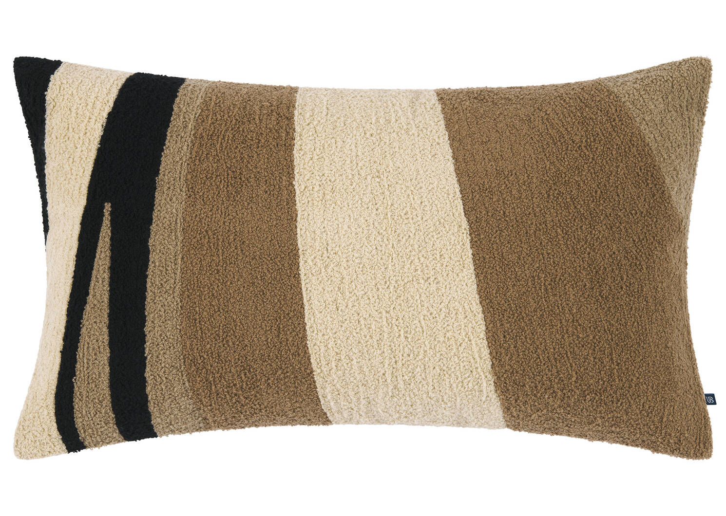 Coussin en coton Elise 14x24 brun/multi