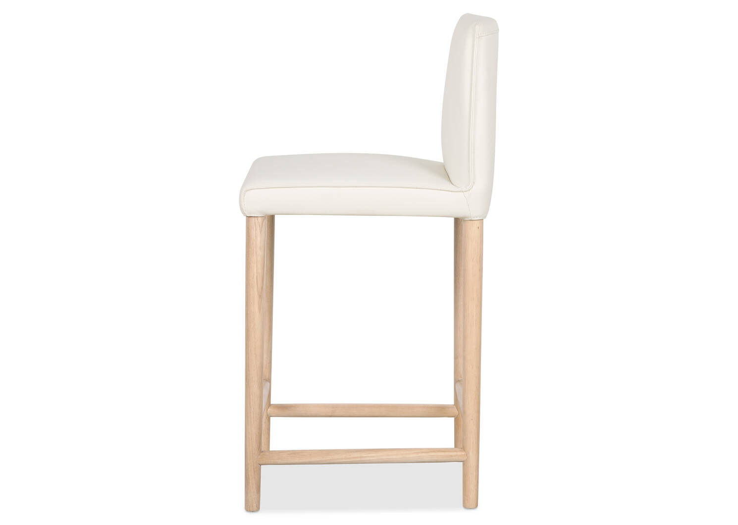 Tabouret en cuir Marciona -Forega blanc