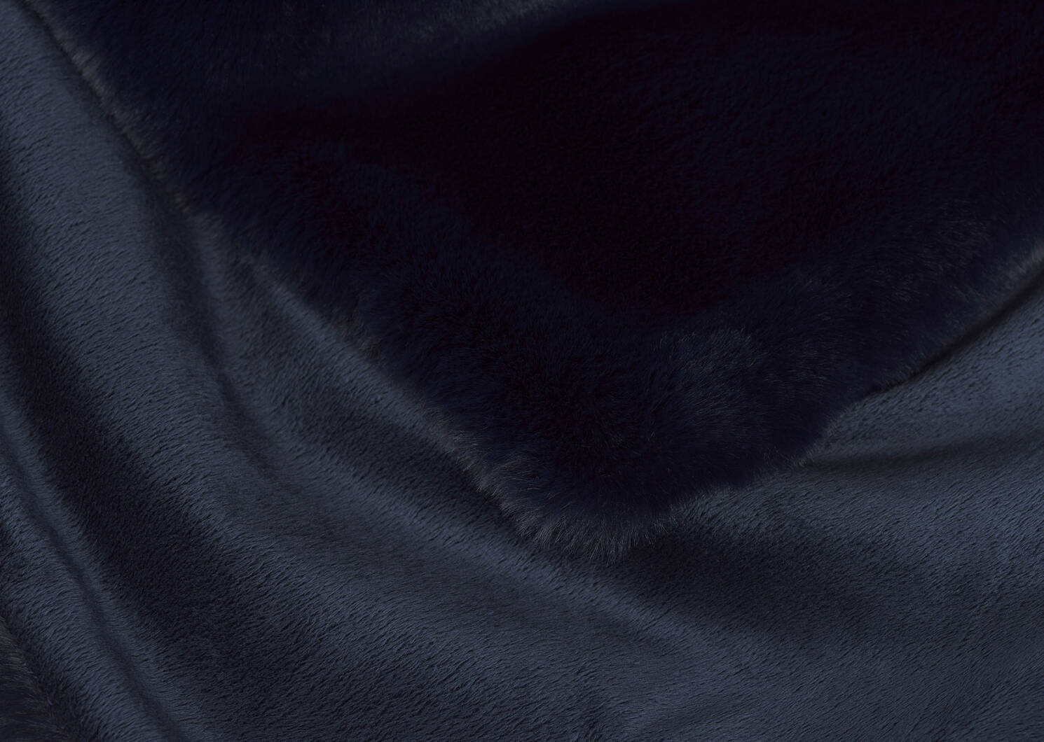 Flora Faux Fur Throw Midnight