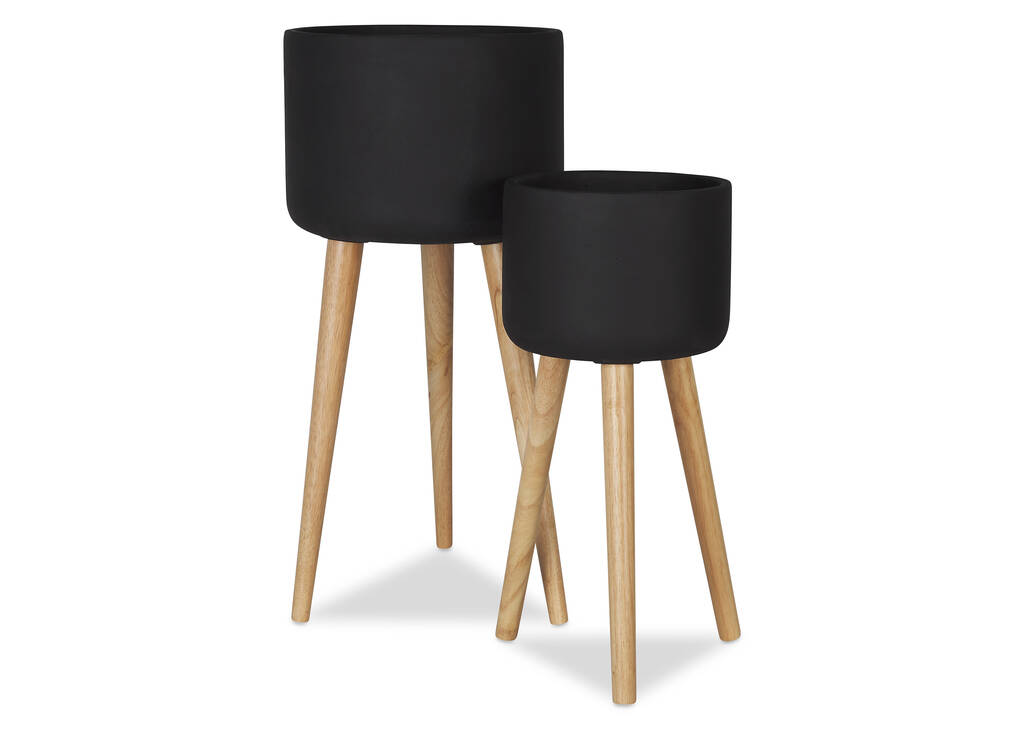 Kyrie Standing Planters -Black