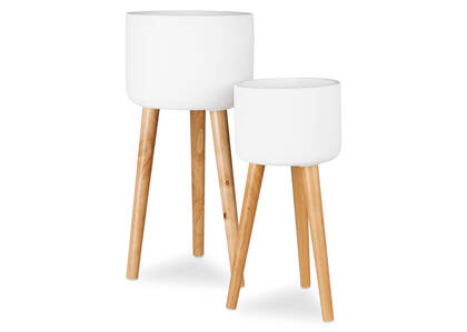 Kyrie Standing Planters -White