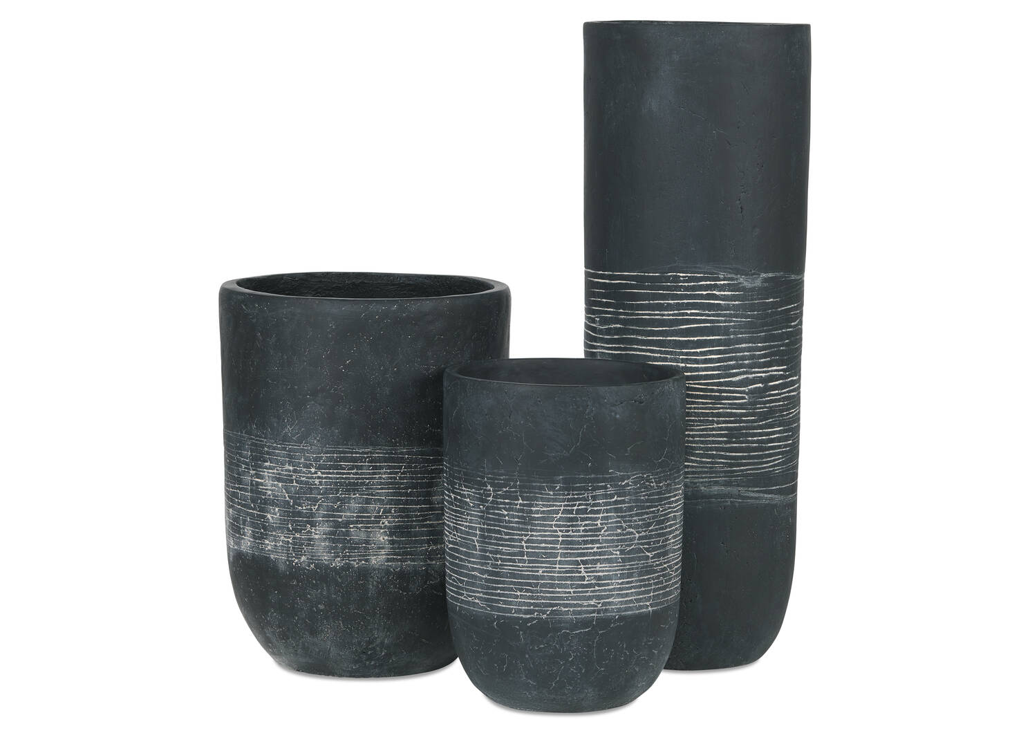 Cache-pot moyen d’extérieur Seela noir