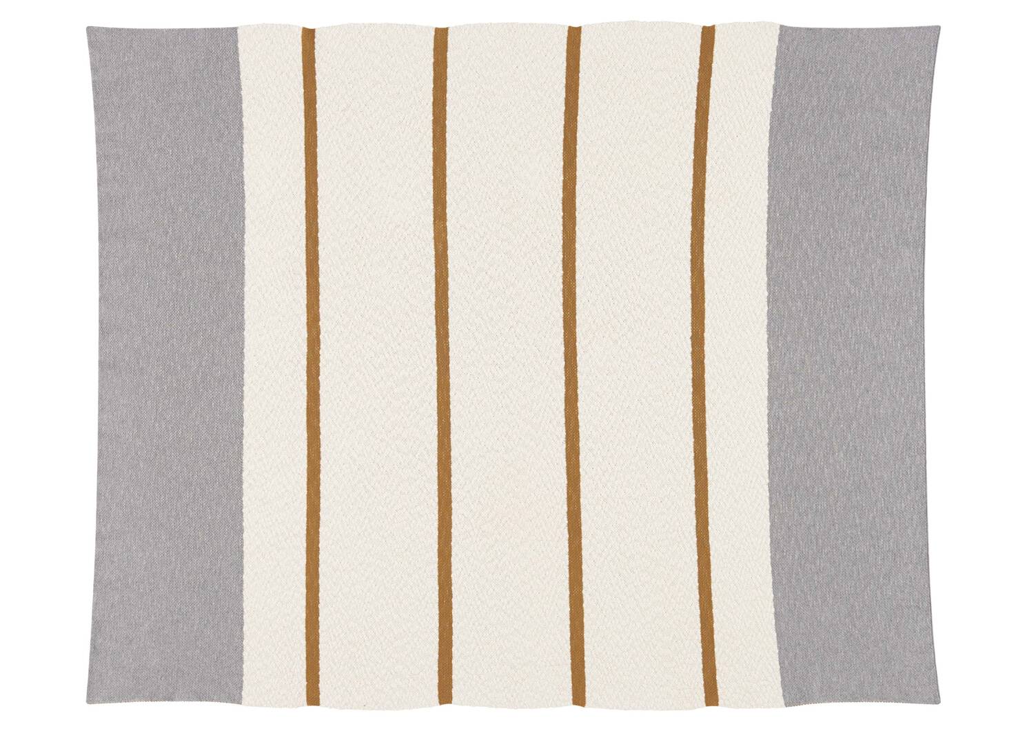 Cade Striped Throw Ivory/Fog/Turmeric