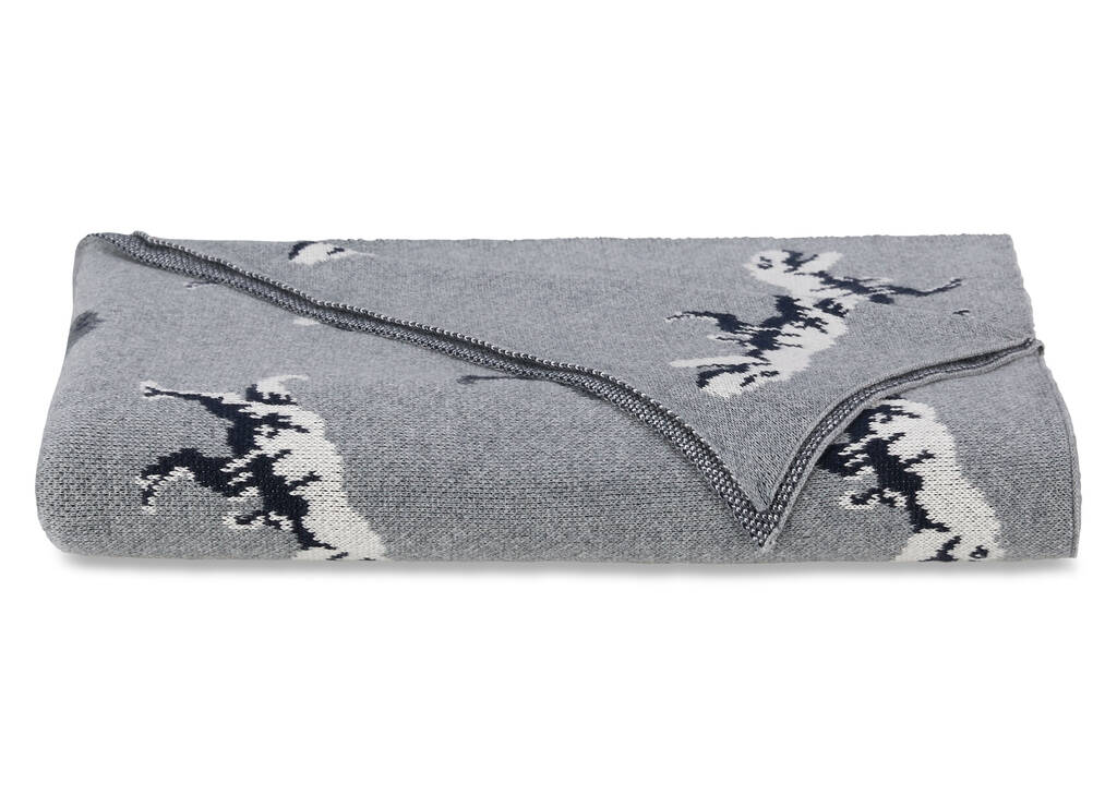 Lex Dinosaur Throw Grey