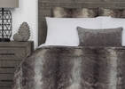 Haven Faux Fur Bedspread Grey Wolf