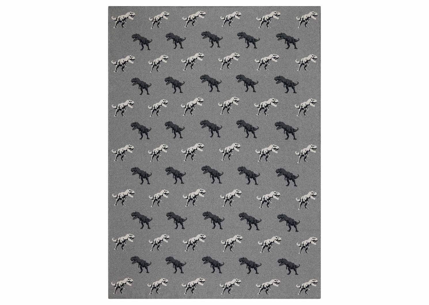 Lex Dinosaur Throw Grey