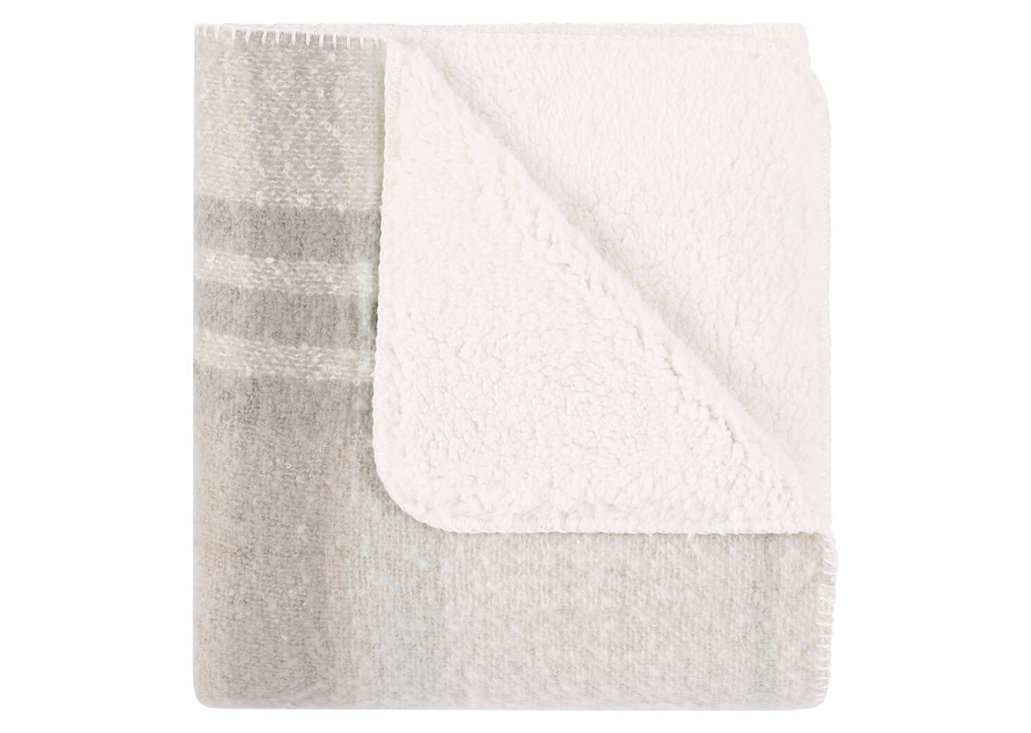 Becca Sherpa Throw Ivory/Glacier/Nutm