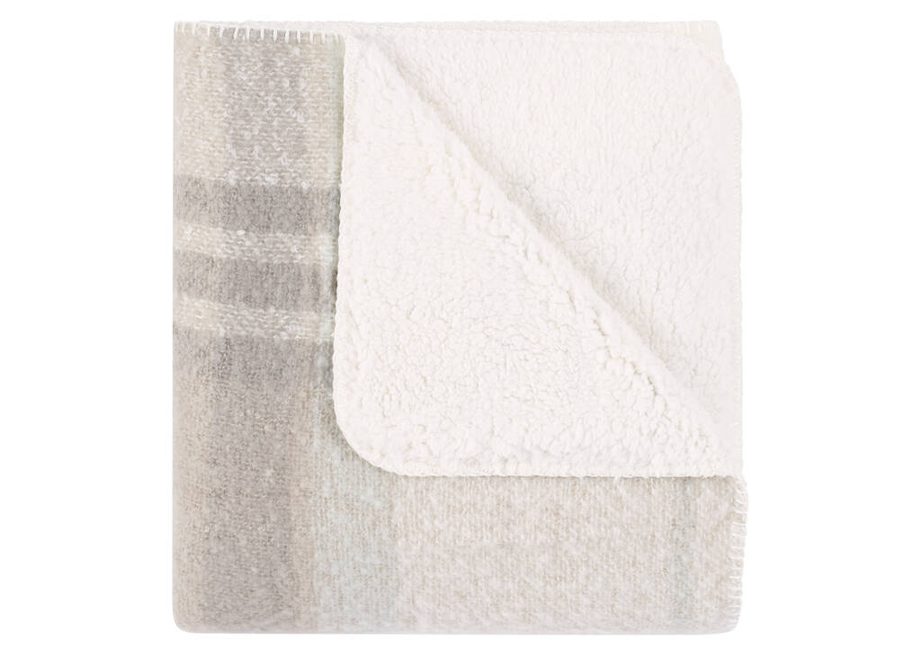 Becca Sherpa Throw Ivory/Glacier/Nutm