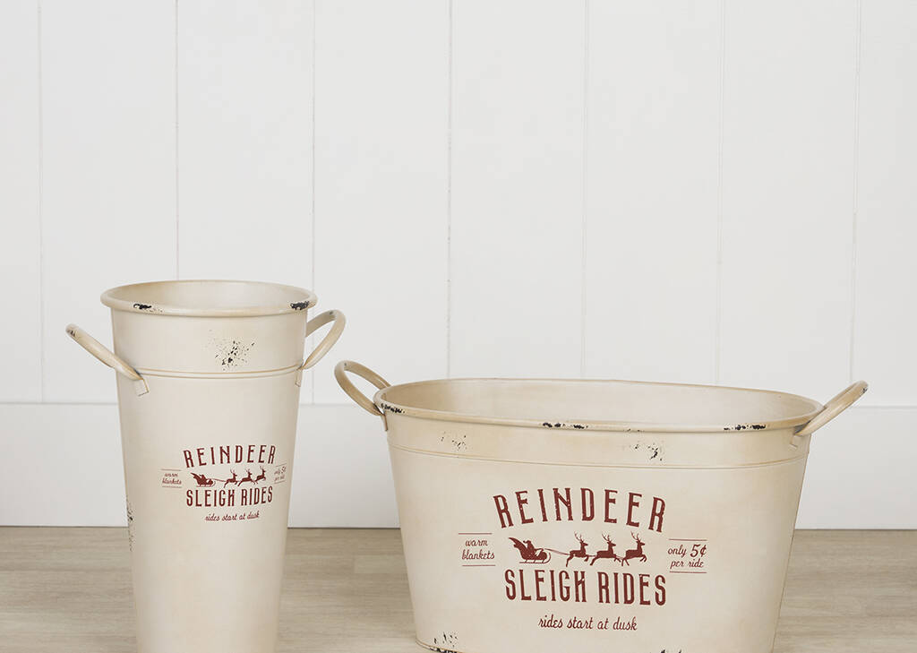 Seaux Reindeer Sleigh Rides -blancs