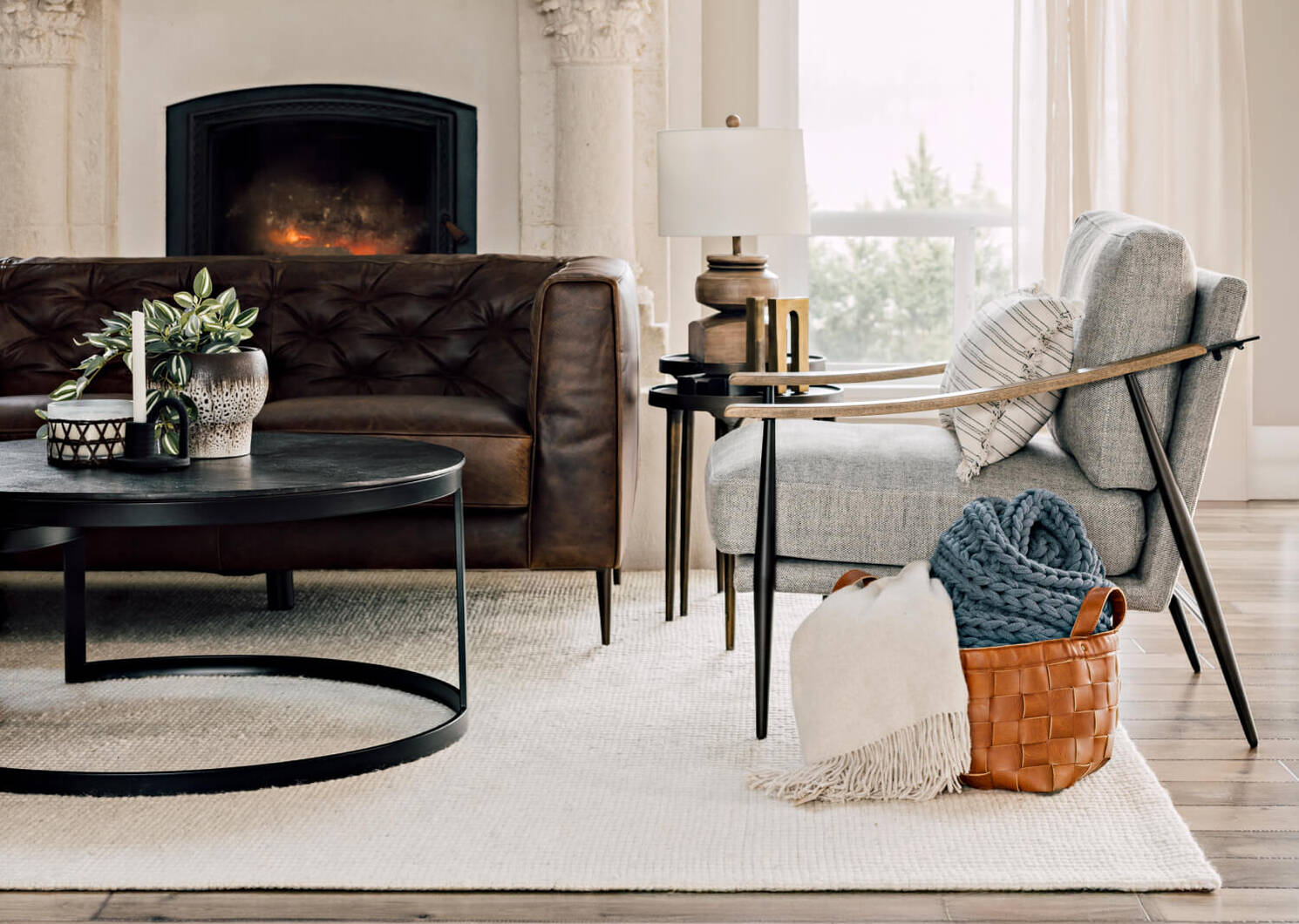 Iona Basket Large Cognac
