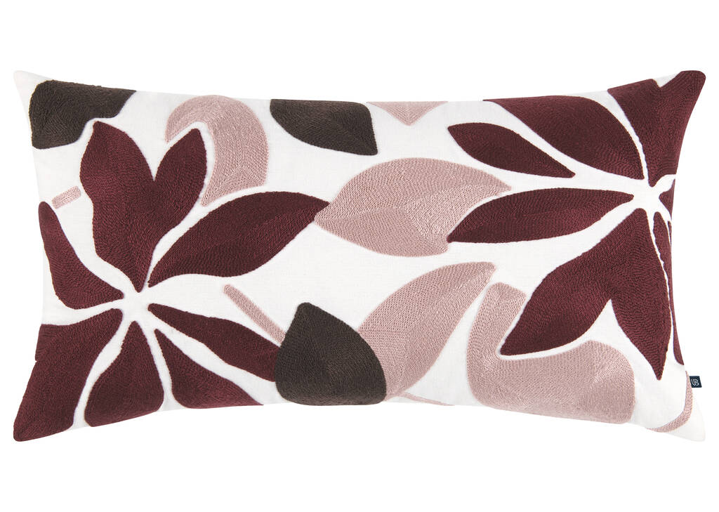 Zivia Floral Pillow 12x22 Bordeaux/Multi