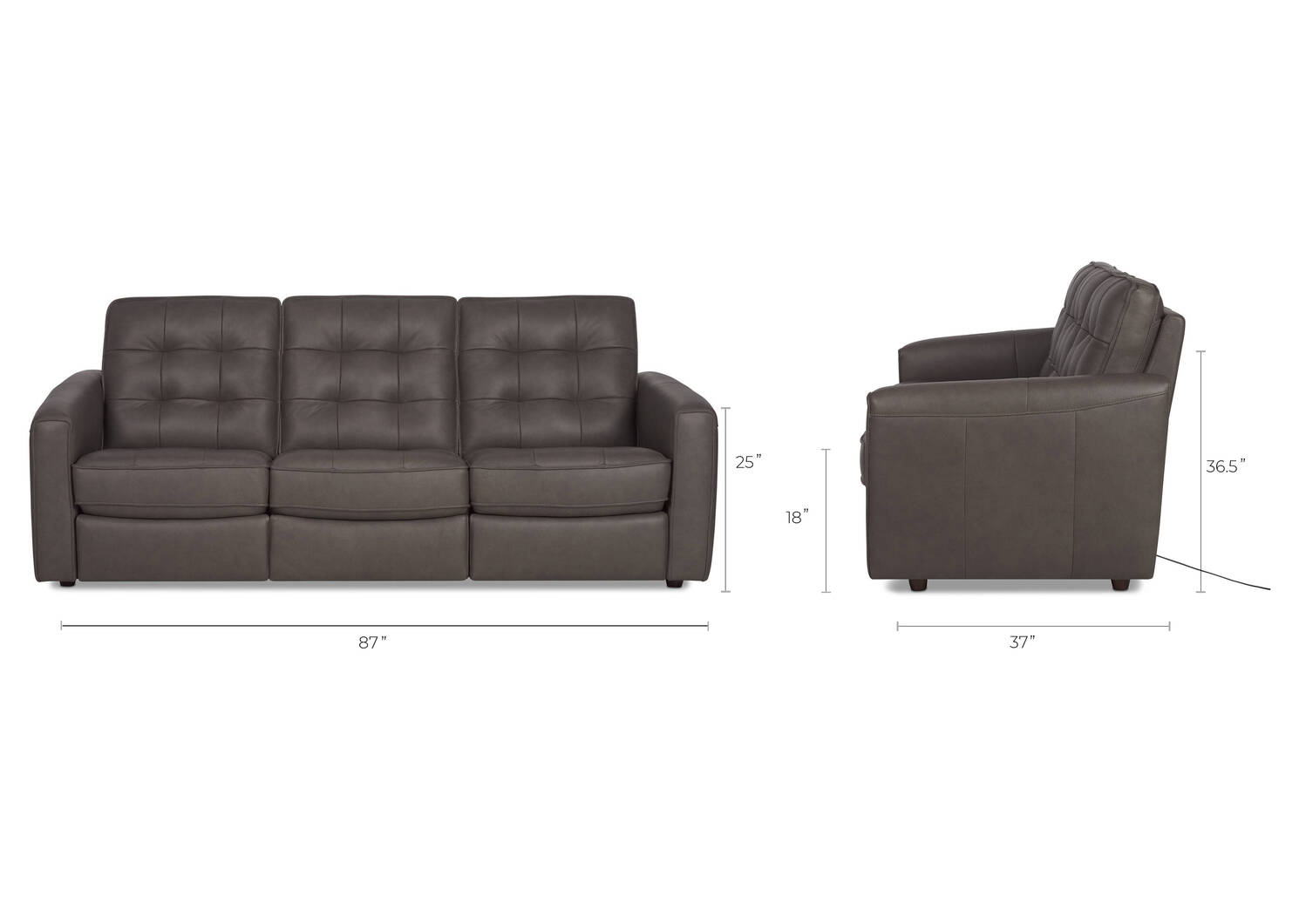 Payton Leather Reclining Sofa -Ashby Stn