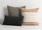 Maris Stripe Pillow 20x20 Iv/Caramel/Blk